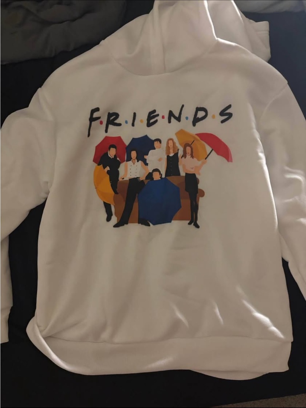 SHEIN White Graphic 'FRIENDS' Crewneck Hoodie